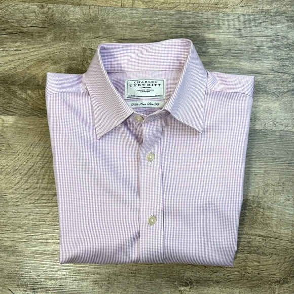 Charles Tyrwhitt Other - Charles Tyrwhitt Lavender and White Check Plaid Long Sleeve Shirt 15 1/2 - 33 in